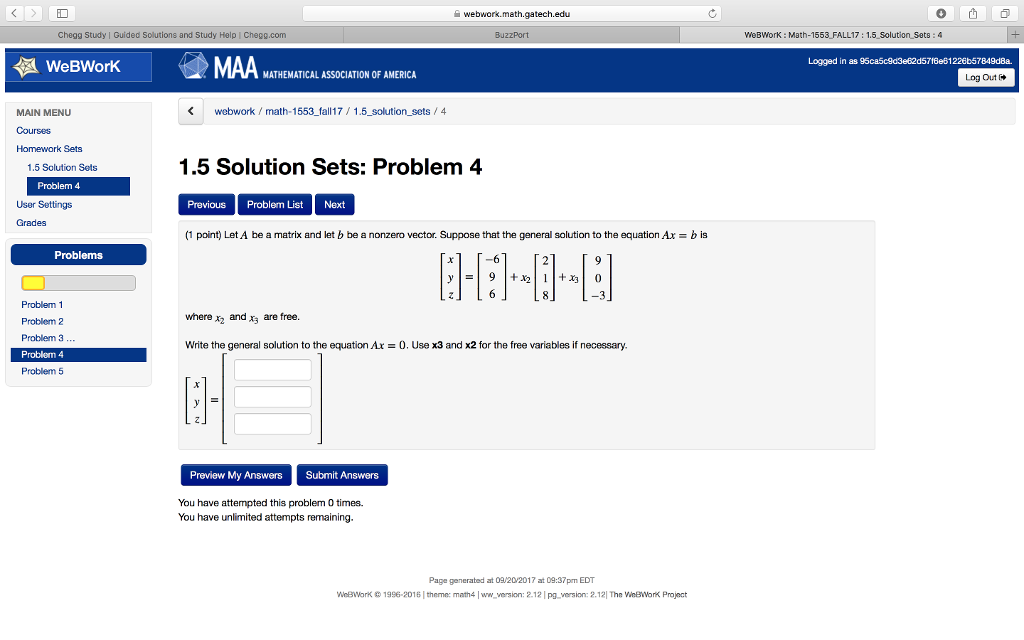 Solved Webwork.math.gatech.edu Chegg Study | Guided | Chegg.com