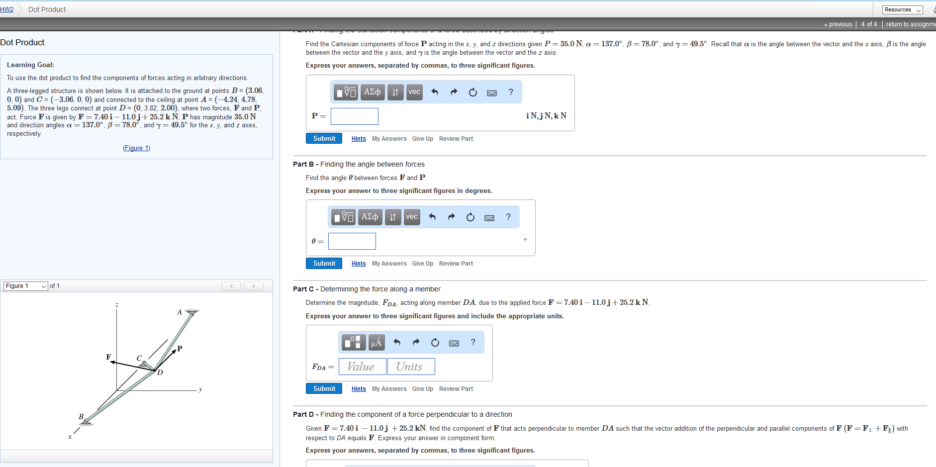 Solved To use the dot product to find the components of | Chegg.com