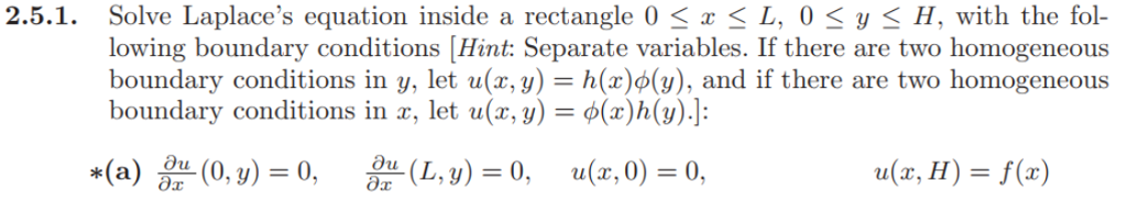 Solved Solve Laplace's equation inside a rectangle 0 | Chegg.com