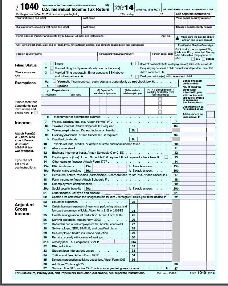 Solved Instructions: Please complete the 2014 federal | Chegg.com