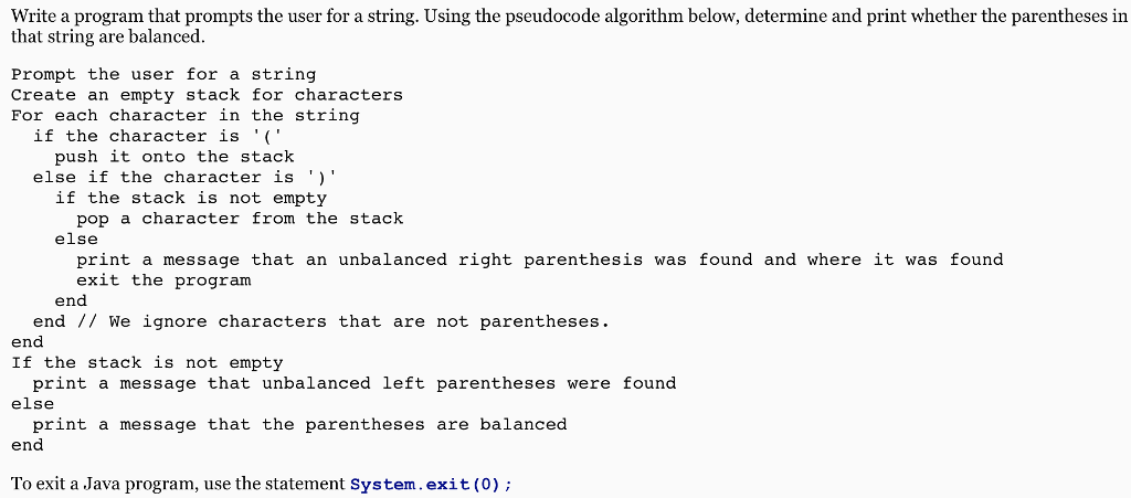 Solved Write a program that prompts the user for a string. | Chegg.com