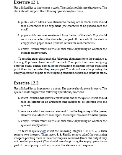 reading linked list stack backwards