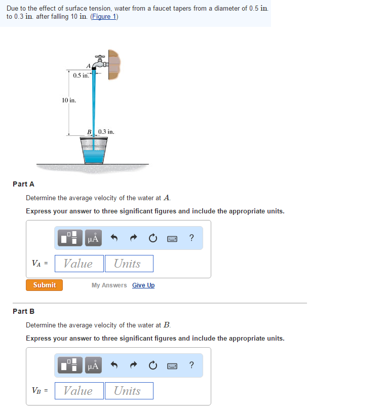 Solved Due to the effect of surface tension, water from a