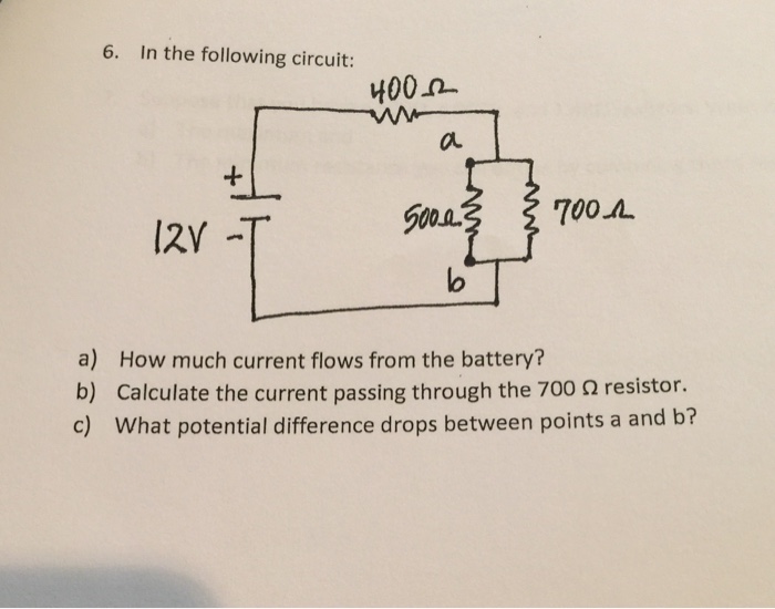 Solved In the following circuit How much current flows