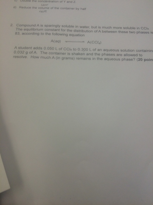 2 Compound A Is Sparingly Soluble In Water But It Chegg