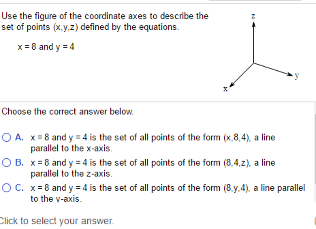 Solved Use the figure of the coordinate axes to describe the