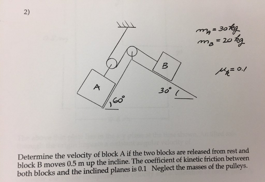 Solved Determine the velocity of block A if the two blocks