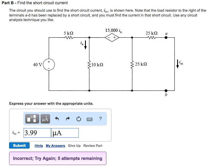Solved Part A Find the open circuit voltage The circuit