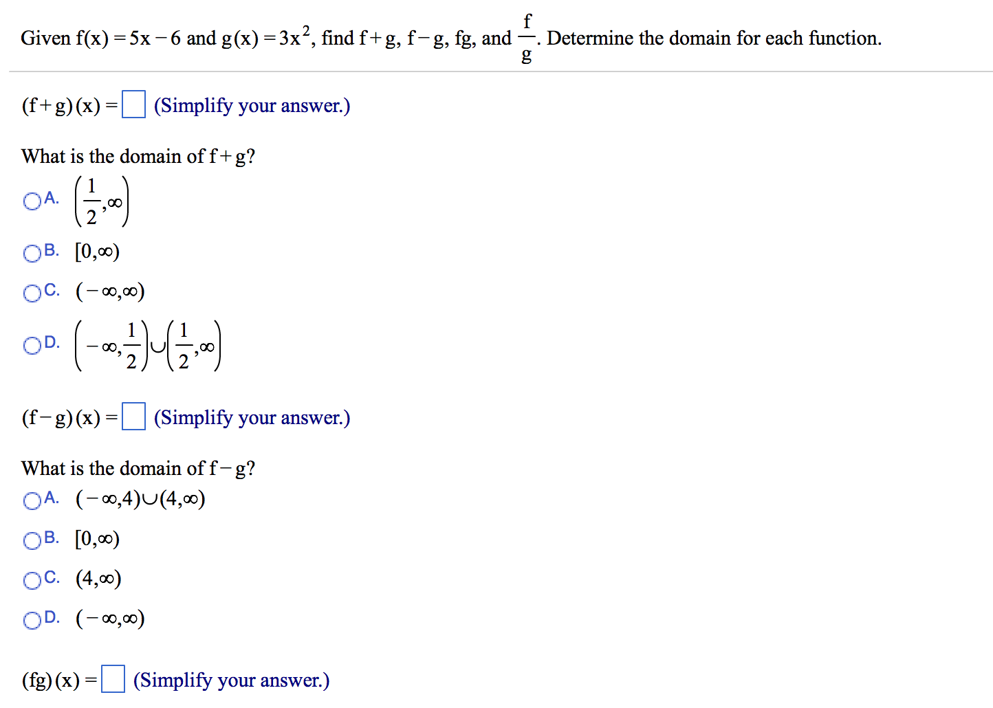 solved-2-given-f-x-5x-6-and-g-x-3x-find-f-g-f-g-fg-chegg