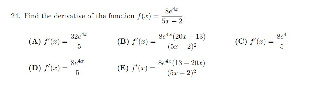 solved-find-the-derivative-of-the-function-f-x-8e-4x-5x-chegg