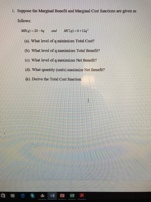 Solved Suppose the Marginal Benefit and Marginal Cost | Chegg.com