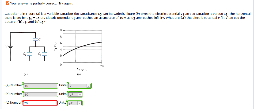 Solved Capacitor 3 in Figure (a) is a variable capacitor | Chegg.com