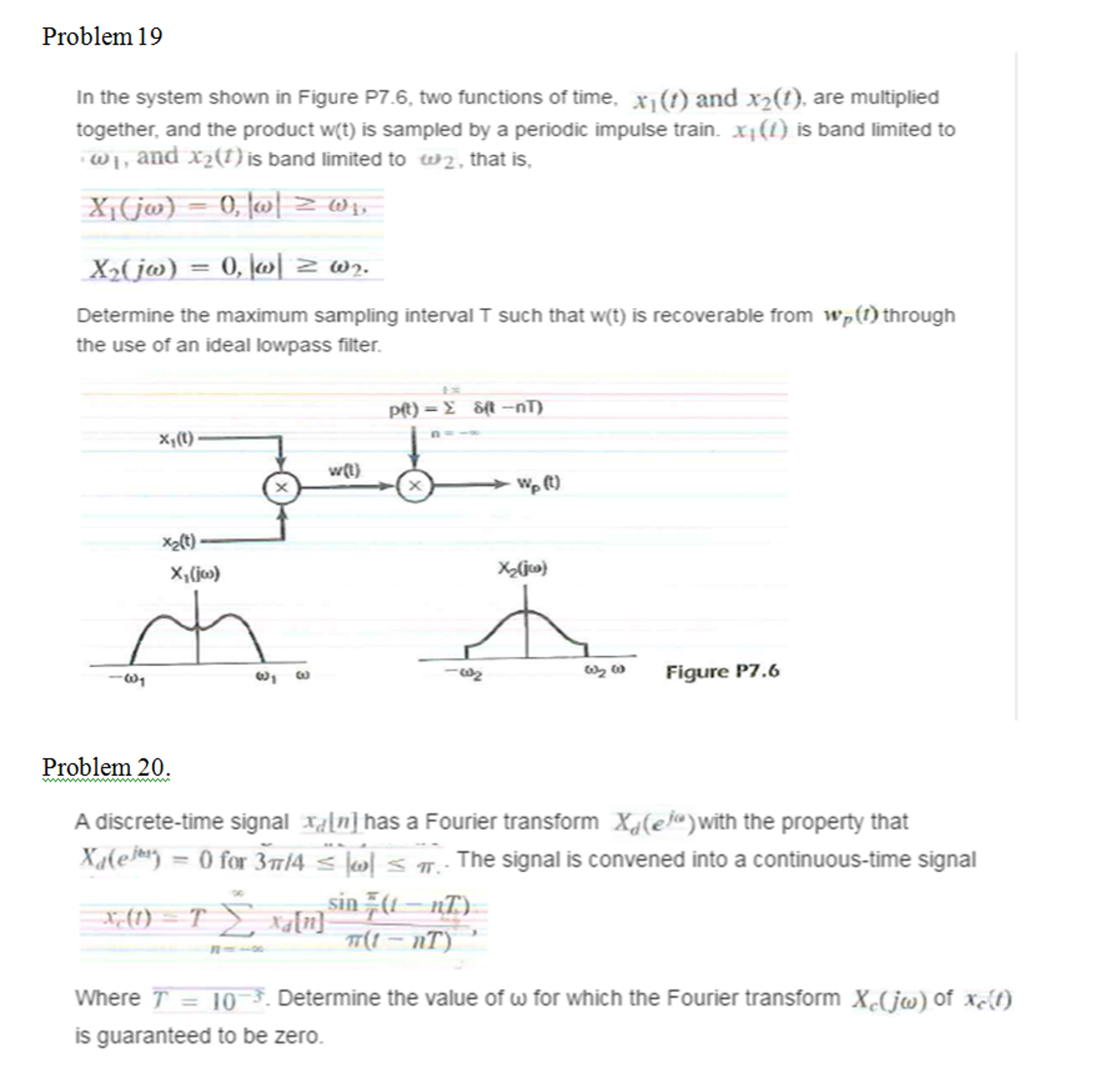 Solved In the system shown in Figure P7.6, two functions of | Chegg.com