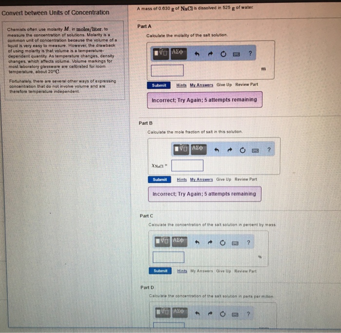 Solved Calculate the molality of the salt solution Chemists | Chegg.com