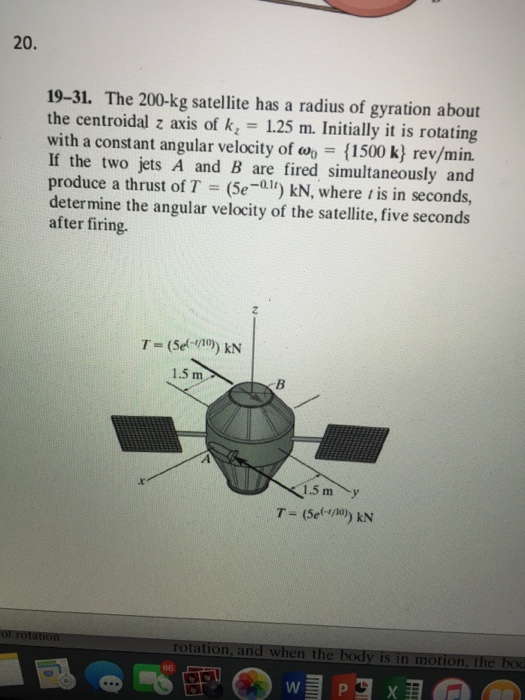 Solved The 200-kg satellite has a radius of gyration about | Chegg.com