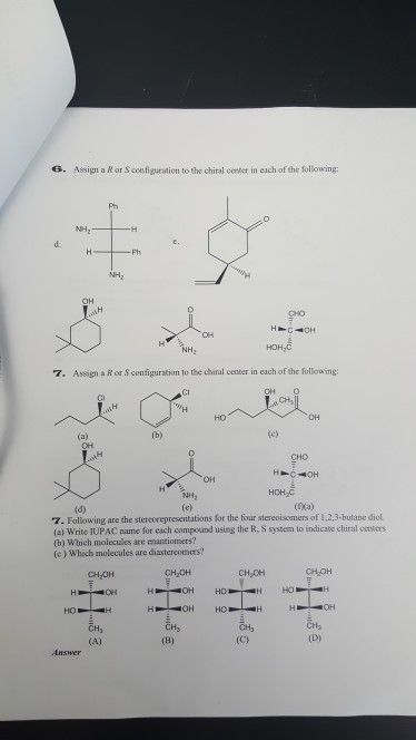 Solved G. Assign a R or S configuration to the chiral center | Chegg.com