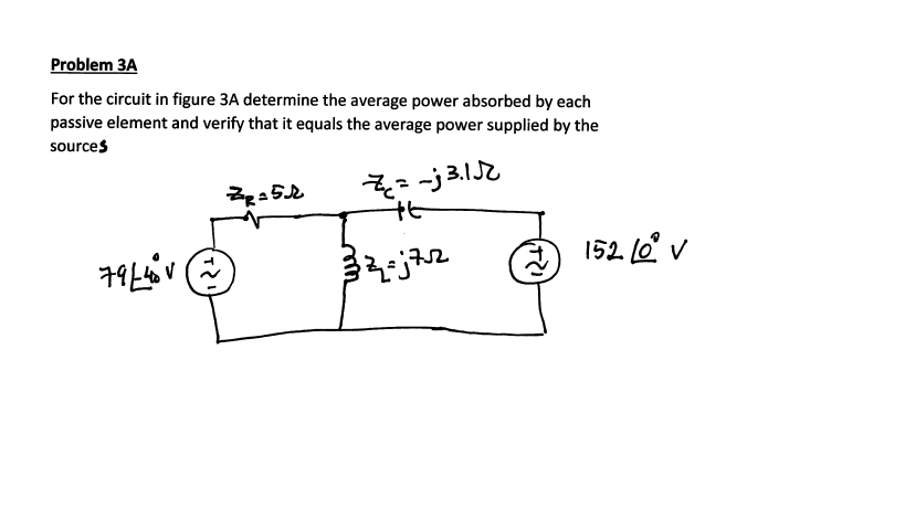 Solved For the circuit in figure 3A determine the average | Chegg.com