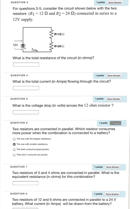 Solved For questions 3-5, consider the circuit shown below | Chegg.com