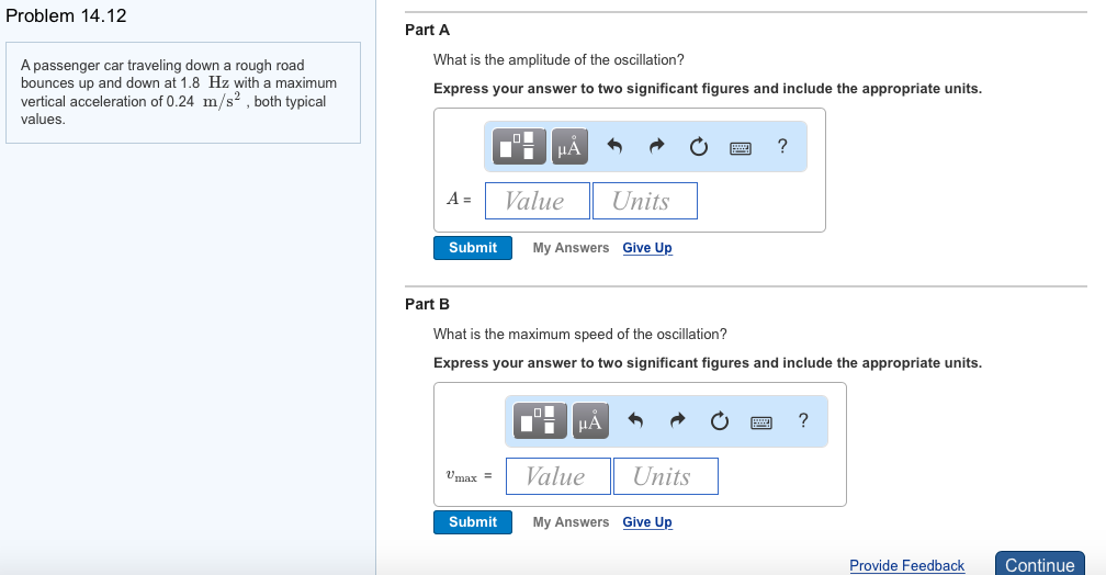 Solved Problem 14.12 Part A What is the amplitude of the