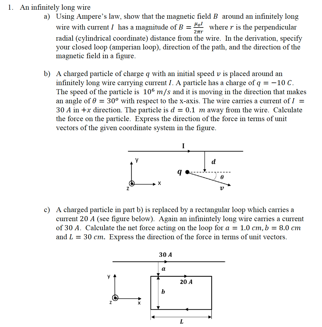 Solved An Infinitely Long Wire Using Ampere's Law, Show | Chegg.com