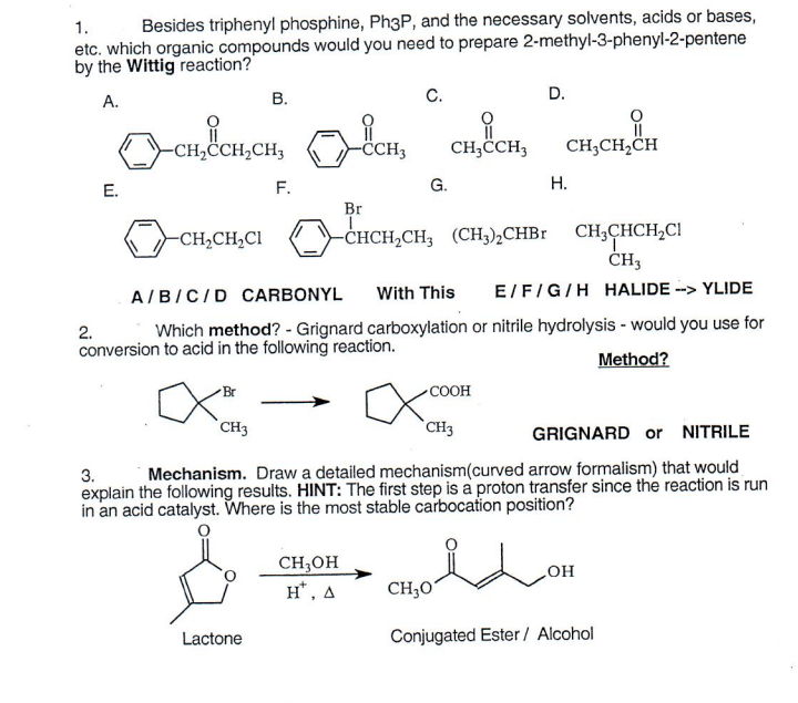 Solved Besides triphenyl phosphine, Ph3P, and the necessary | Chegg.com