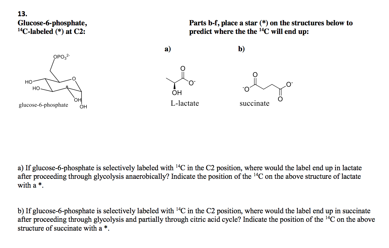 Solved Glucose-6-phosphate, 14C-labeled (*) at C2: Parts | Chegg.com