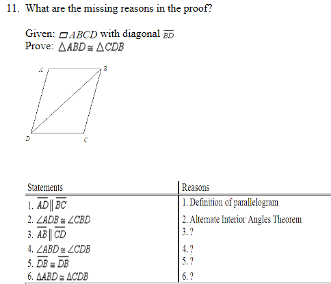 Solved What are the missing reasons in the proof? Given: A | Chegg.com