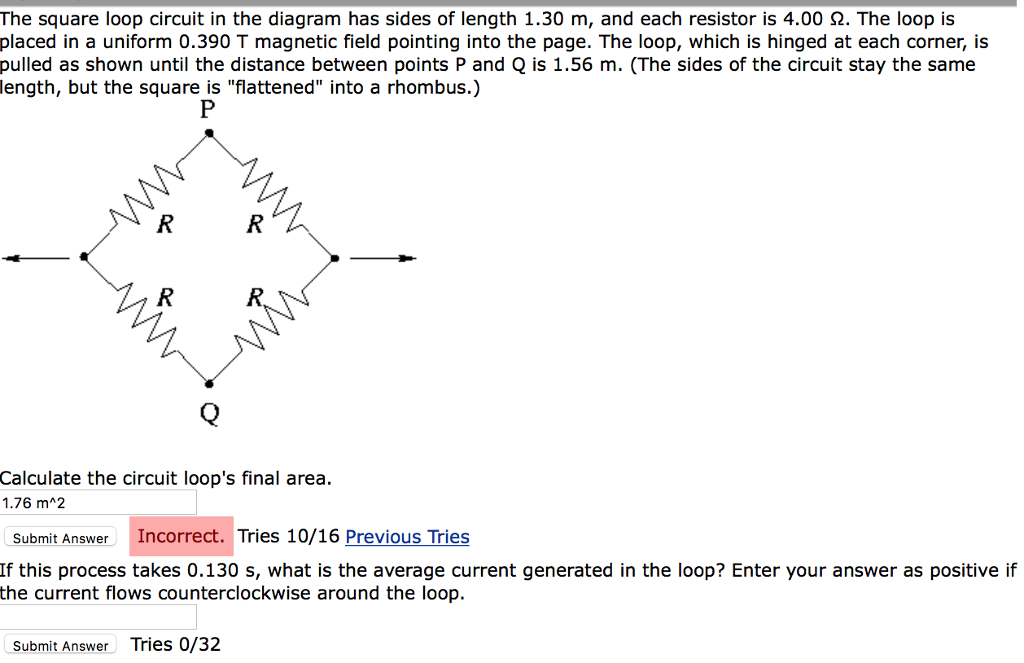 Solved The square loop circuit in the diagram has sides of | Chegg.com