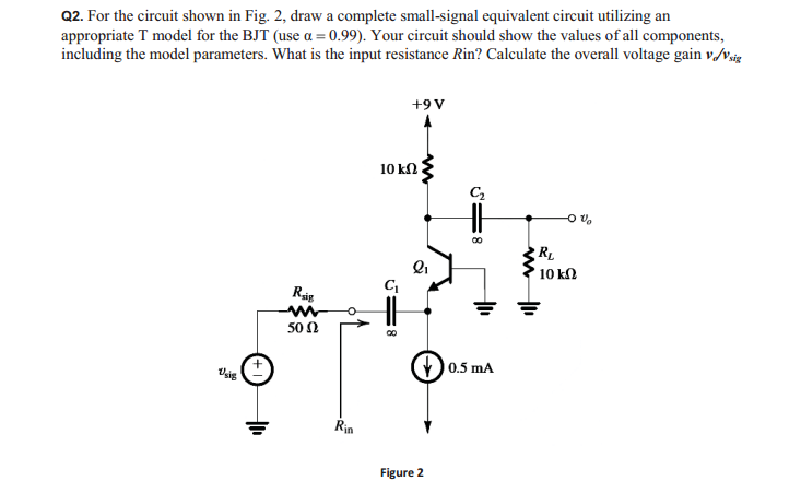 Solved For the circuit shown in Fig. 2, draw a complete | Chegg.com