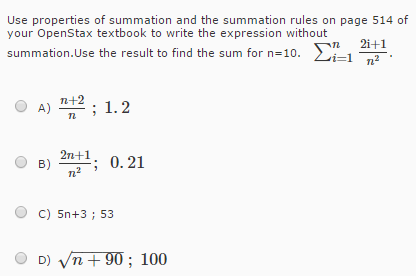 Use properties of summation and the summation rules | Chegg.com