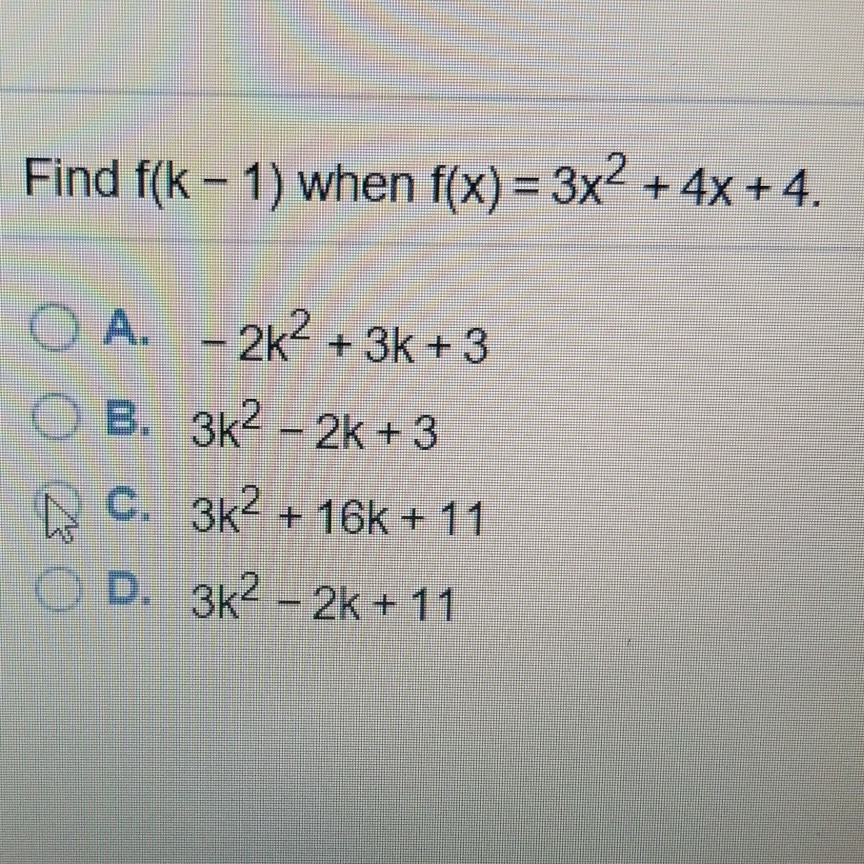 solved-find-f-k-1-when-f-x-3x2-4x-4-o-a-22-3k-3-b-chegg