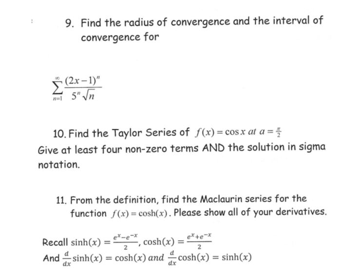 Solved 9 Find The Radius Of Convergence And The Interval Of