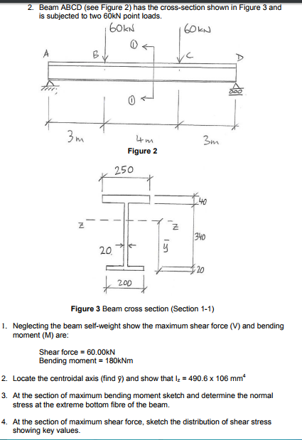 Solved Beam ABCD (see Figure 2) has the cross-section shown | Chegg.com