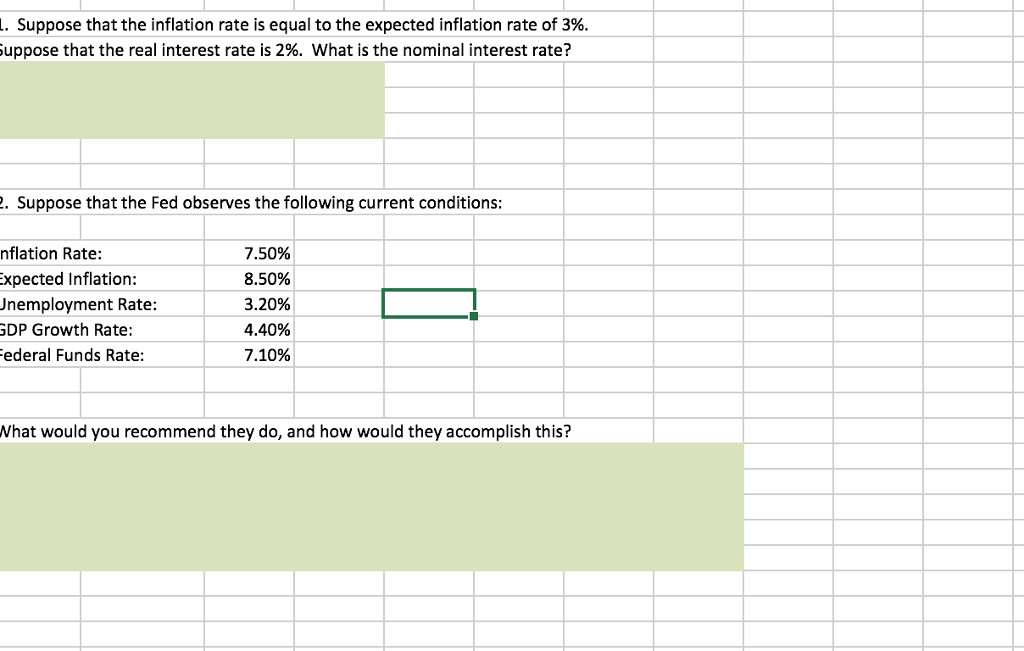 Solved Suppose That The Inflation Rate Is Equal To The | Chegg.com