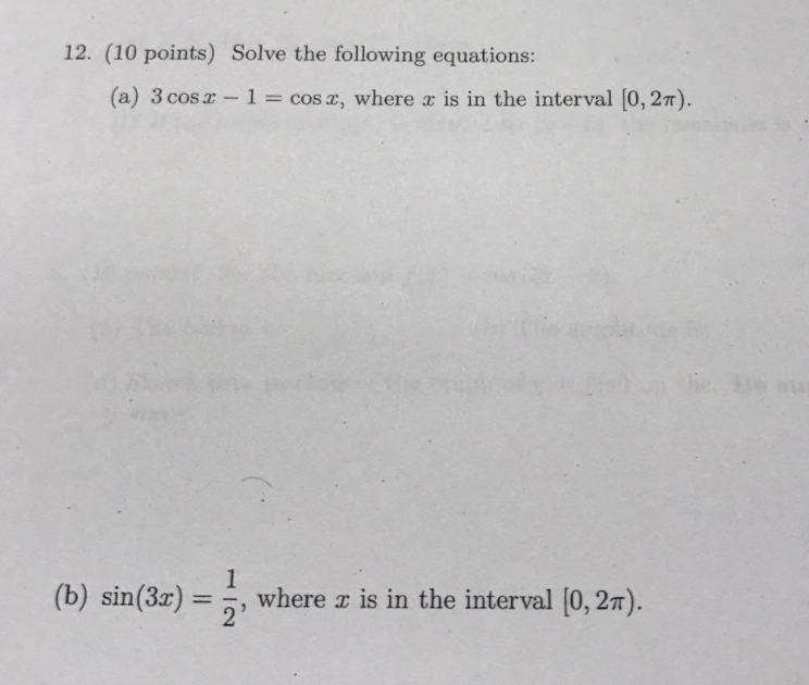 solve for x cos x 3 1 0