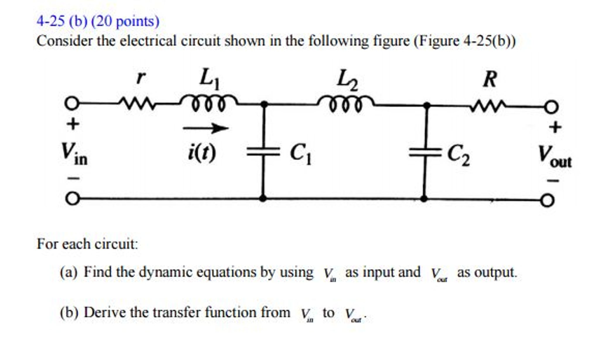 Solved Consider the electrical circuit shown in the | Chegg.com