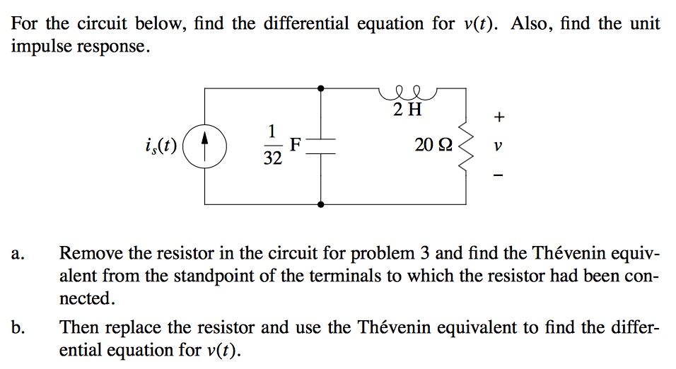 Solved For the circuit below, find the differential equation