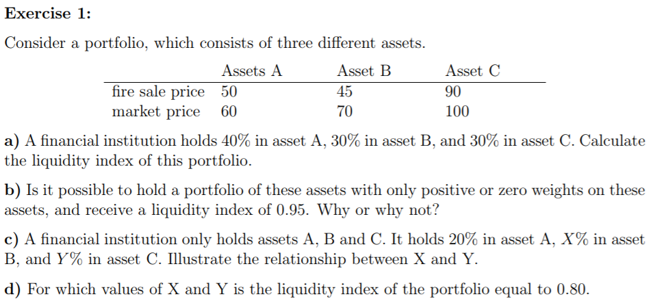 Solved Exercise 1: Consider A Portfolio, Which Consists Of | Chegg.com