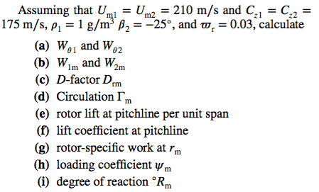 Solved 8.3A rotor blade row is cut at pitchline, rm. The | Chegg.com