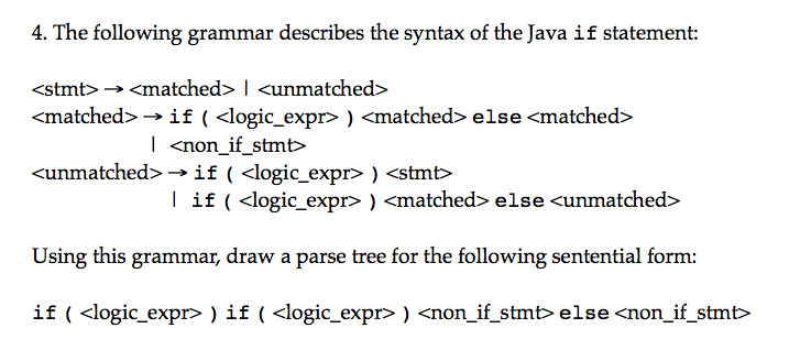 Solved The following grammar describes the syntax of the | Chegg.com