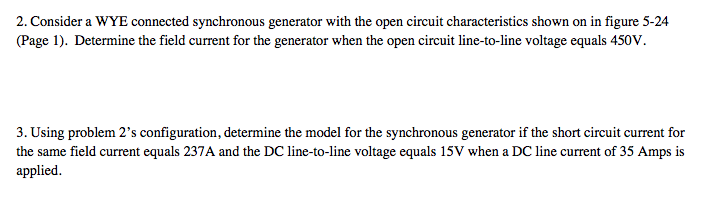 Solved Consider a WYE connected synchronous generated with | Chegg.com