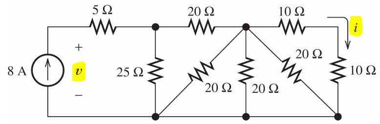 Solved For the circuit shown below, find the values of v and | Chegg.com