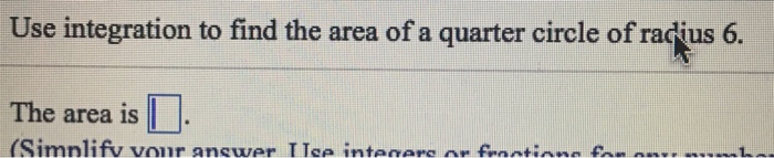 how to find the radius of a quarter circle with the area