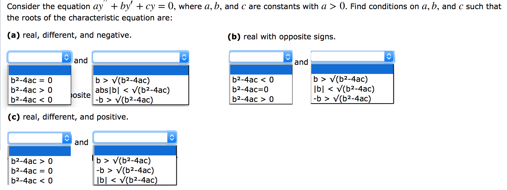 Solved 〉 0. Find Conditions On A, B, And Consider The | Chegg.com