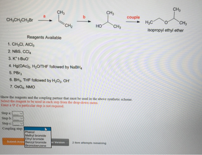 Solved Show the reagents and the coupling partner that must | Chegg.com