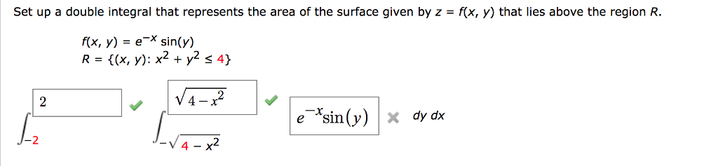 What Does The Equation Z = Y2 Represent? Solved: Set Up A Double Integral That Represents The Area | Chegg.com