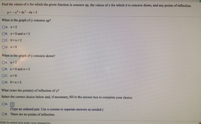 Solved Find the values of x for which the given function is | Chegg.com