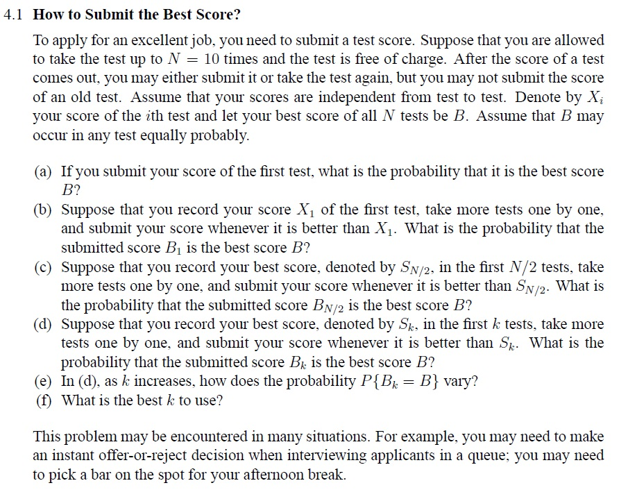 Solved How To Submit The Best Score? To Apply For An 