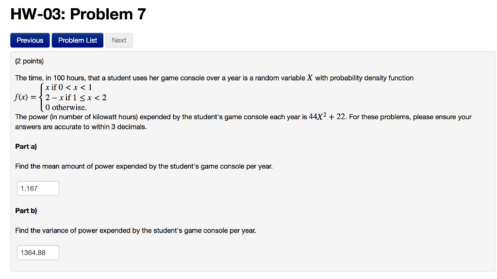 Solved HW-03: Problem 6 Previous Problem List Next (3 | Chegg.com