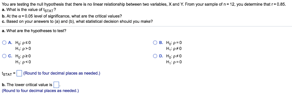 null hypothesis x